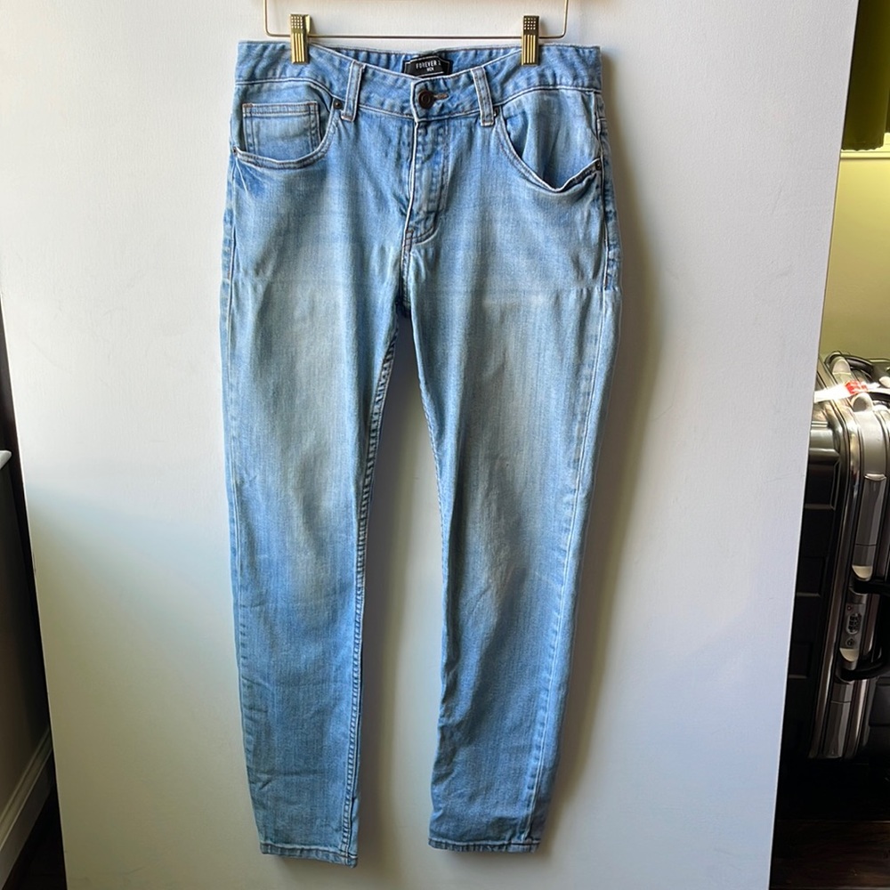 Forever 21 Men’s Skinny Fit Denim Jeans | Light Blue | 30